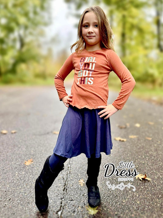 Solid Hidden Pocket Skirted Legging