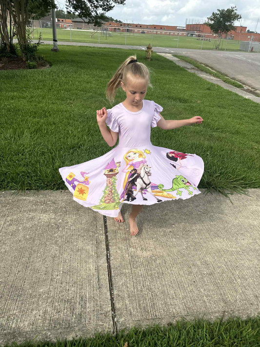 Rapunzel Bow-Back Twirl Dress