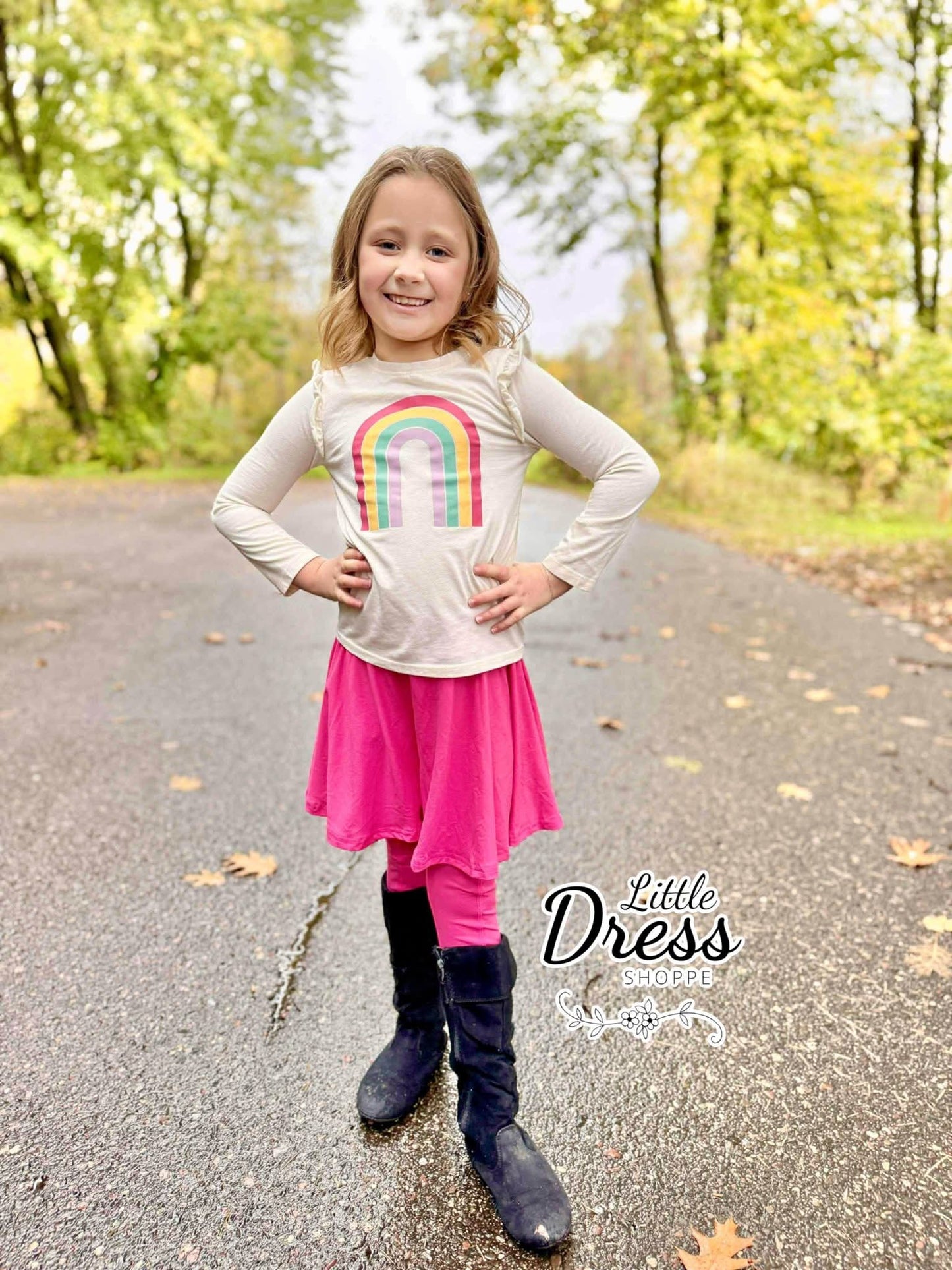 Solid Hidden Pocket Skirted Legging