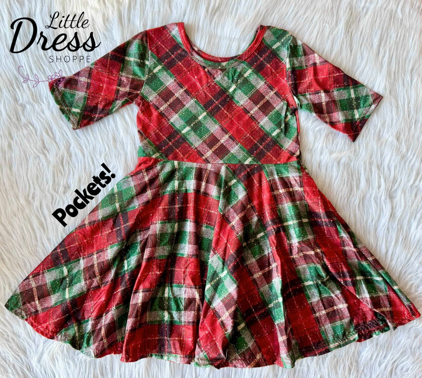Christmas Plaid Matching Twirl Dress