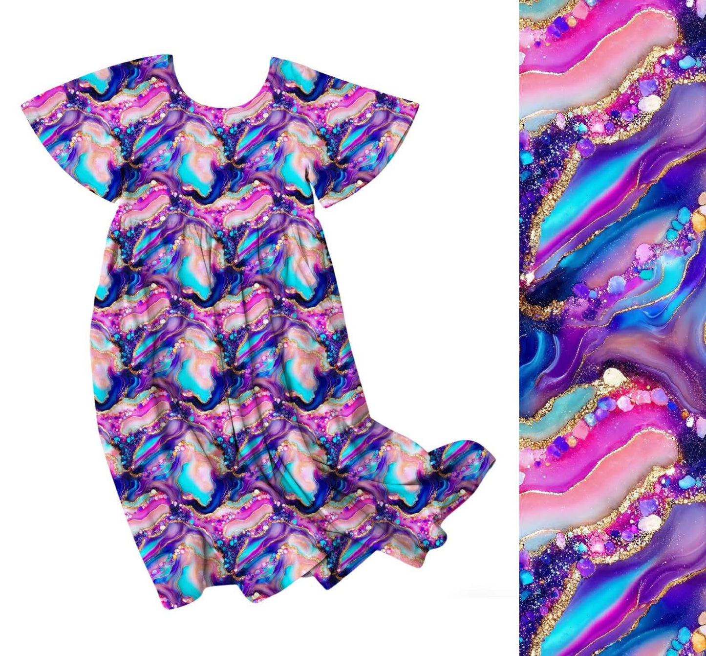 Shimmer & Swirl Maxi Dress