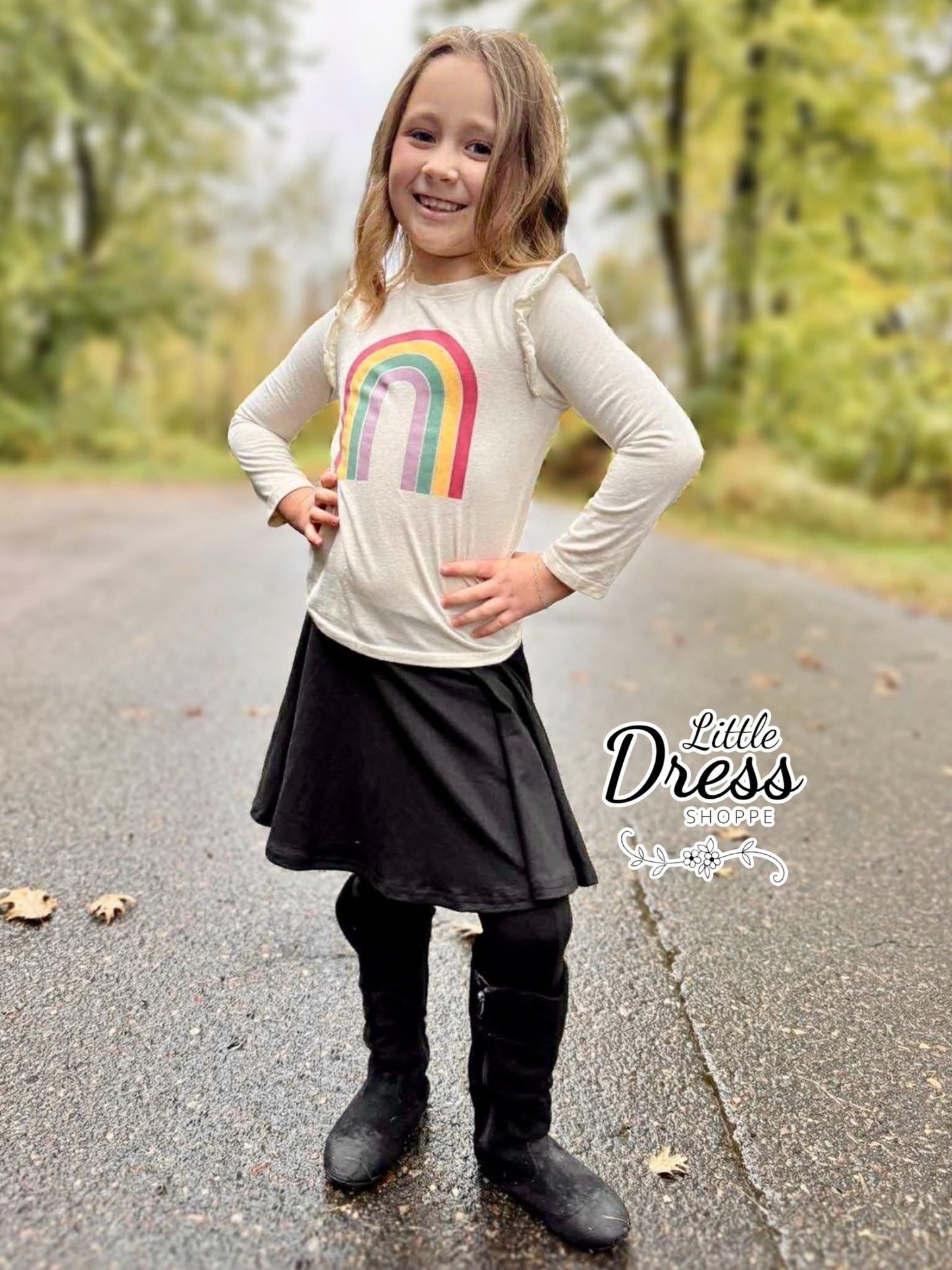 Solid Hidden Pocket Skirted Legging