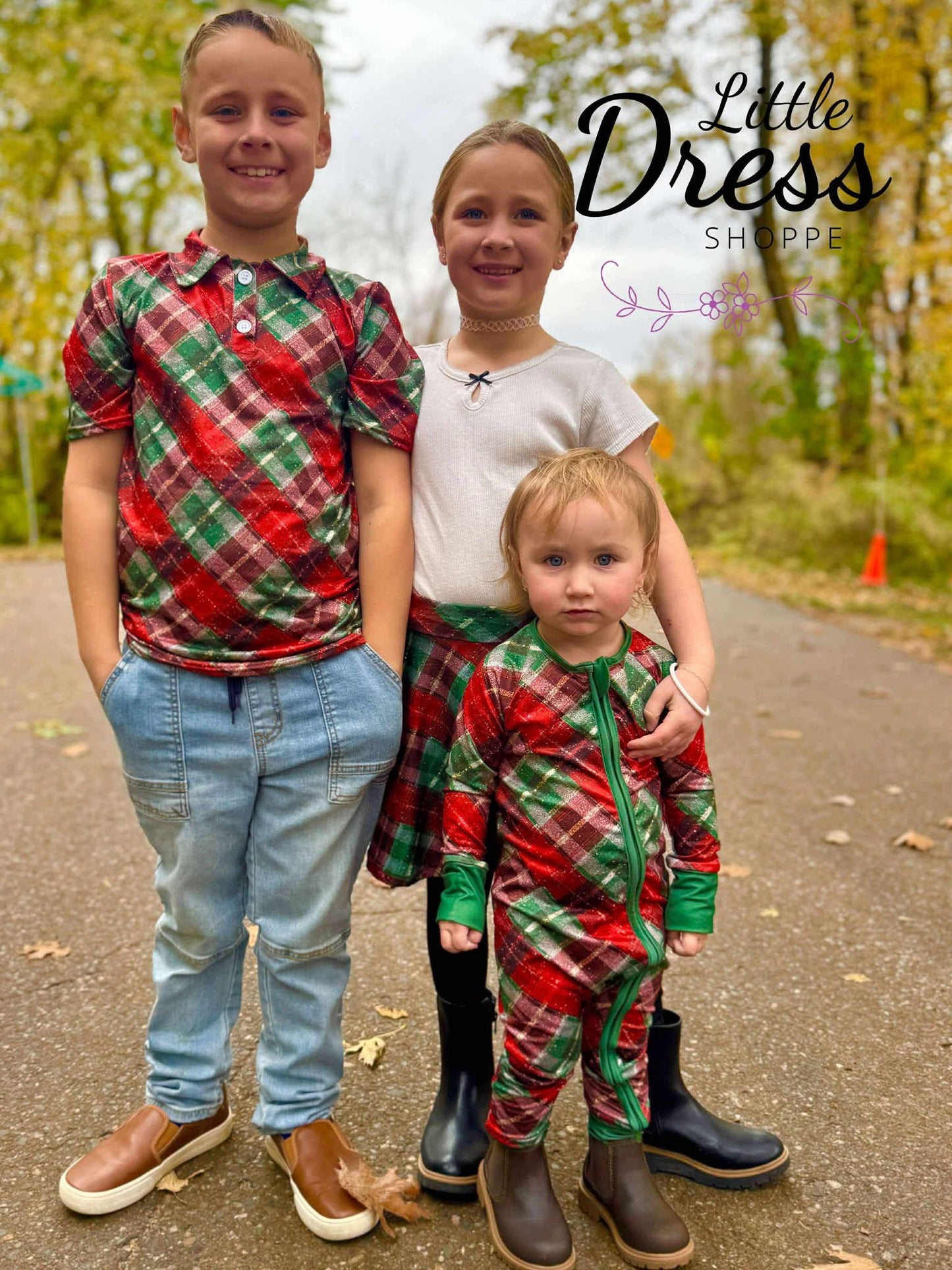 Christmas Plaid Matching Zippy Romper