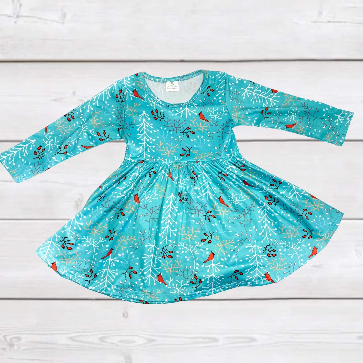 Song Birds in the Snow Twirly Dress