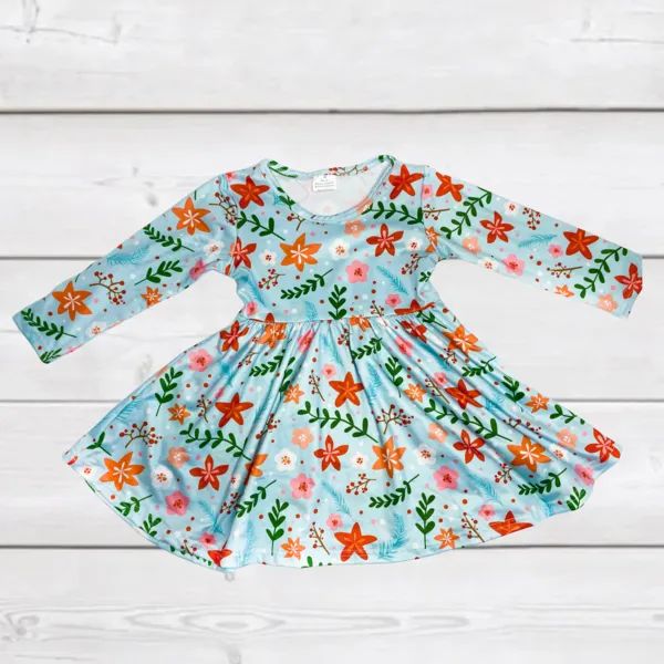 Very Merry Vintage Floral Twirly Dress