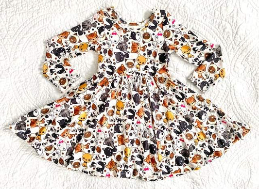 Cartoon Kitties Twirl Dress