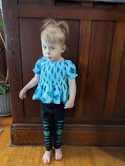 Mint Smocked Shamrock Legging Set