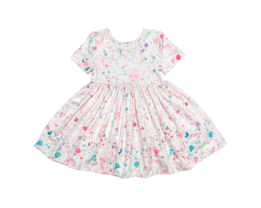 Terrazzo Short Sleeve Twirl Dress