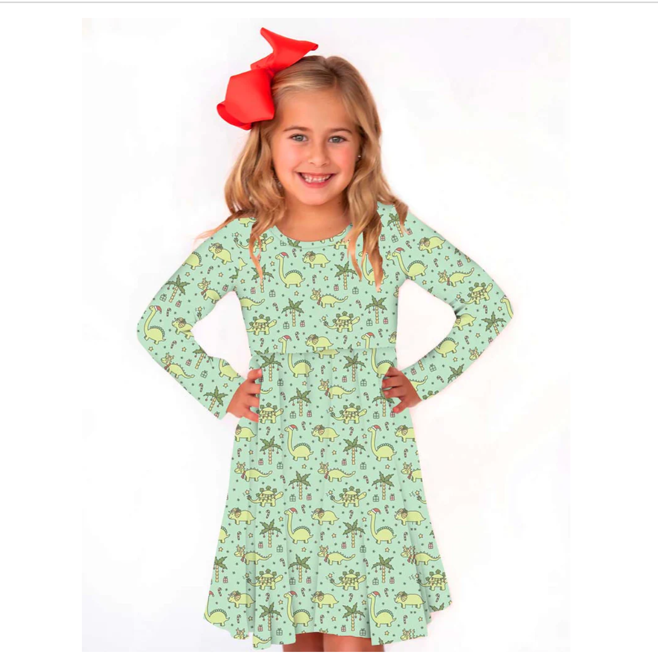 Santasaurus Bamboo Twirl Dress