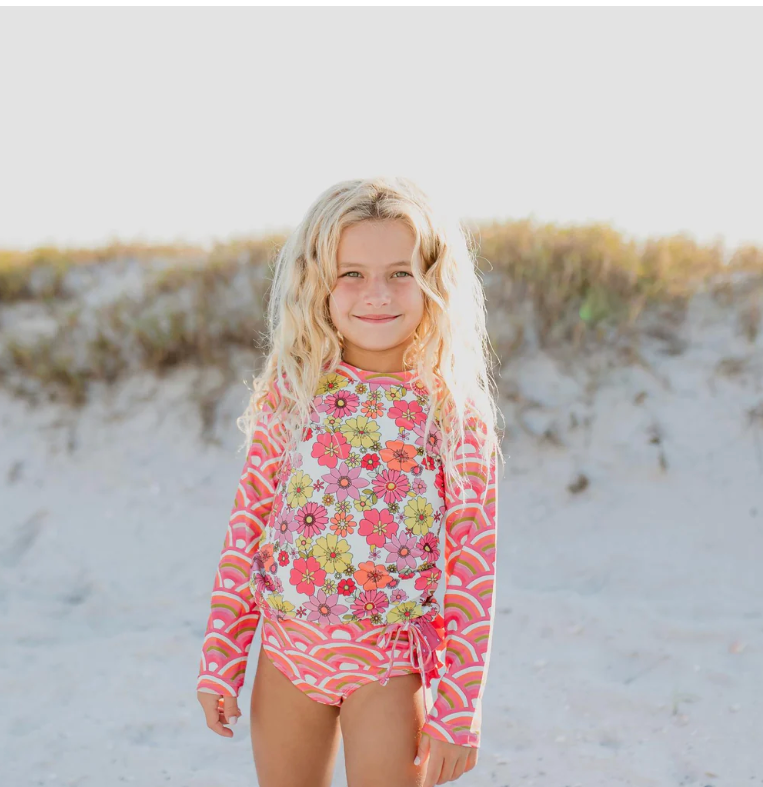 Pink Rainbow Rash Guard Set