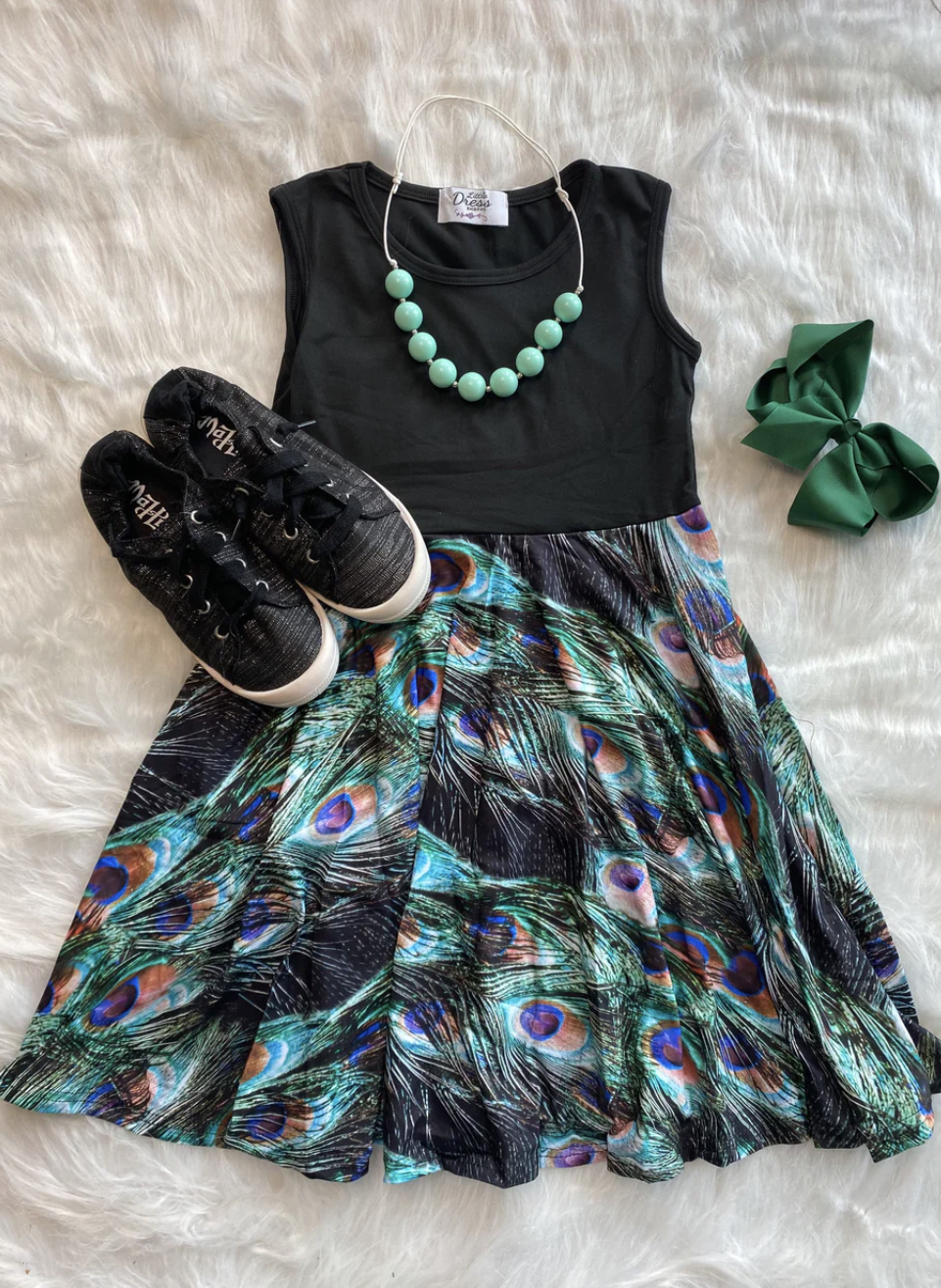 Peacock Tank Twirl Dress