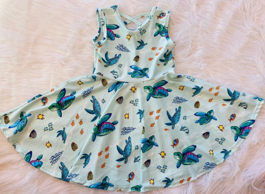 Sea Turtle Tank Twirl Dress