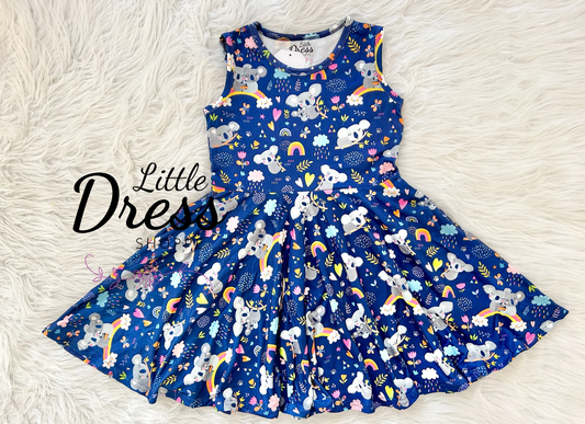 Rainbow Koala Twirl Dress